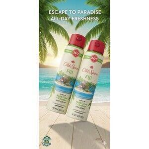 Old Spice Total Body Deodorant Spray Fiji Aluminum Free+ Sensitive 3.5 oz 2 pack